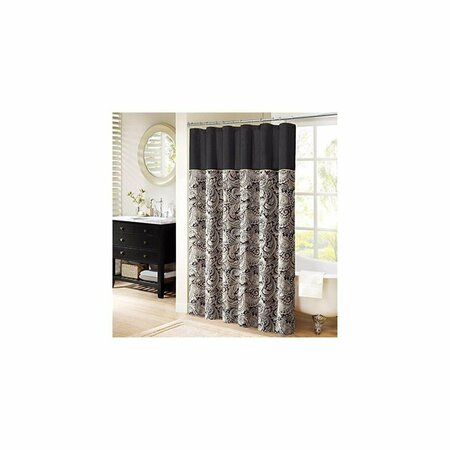 MADISON PARK Aubrey Shower Curtain, Black - 72 x 72 in. MP70-845